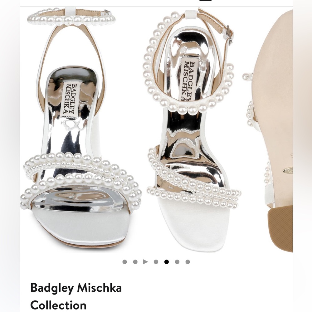 Badgley Mischka Feisty Ankle Strap pearl heels